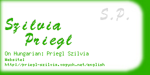 szilvia priegl business card